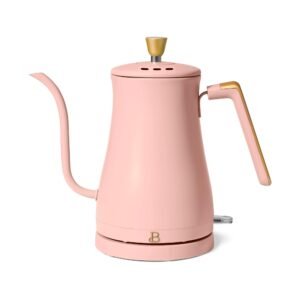 beautiful 1 liter electric gooseneck kettle 1200 w, rose by drew barrymore